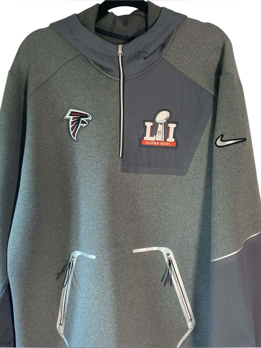 Atlanta Falcons Men's Nike on Field Therma Fit Super Bowl Hoodie, Gray, sz XXL